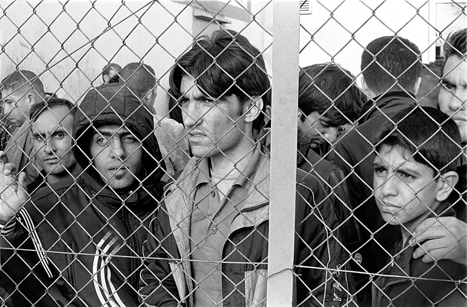 Arrested refugees-immigrants in Fylakio detention center, Evros, Greece.