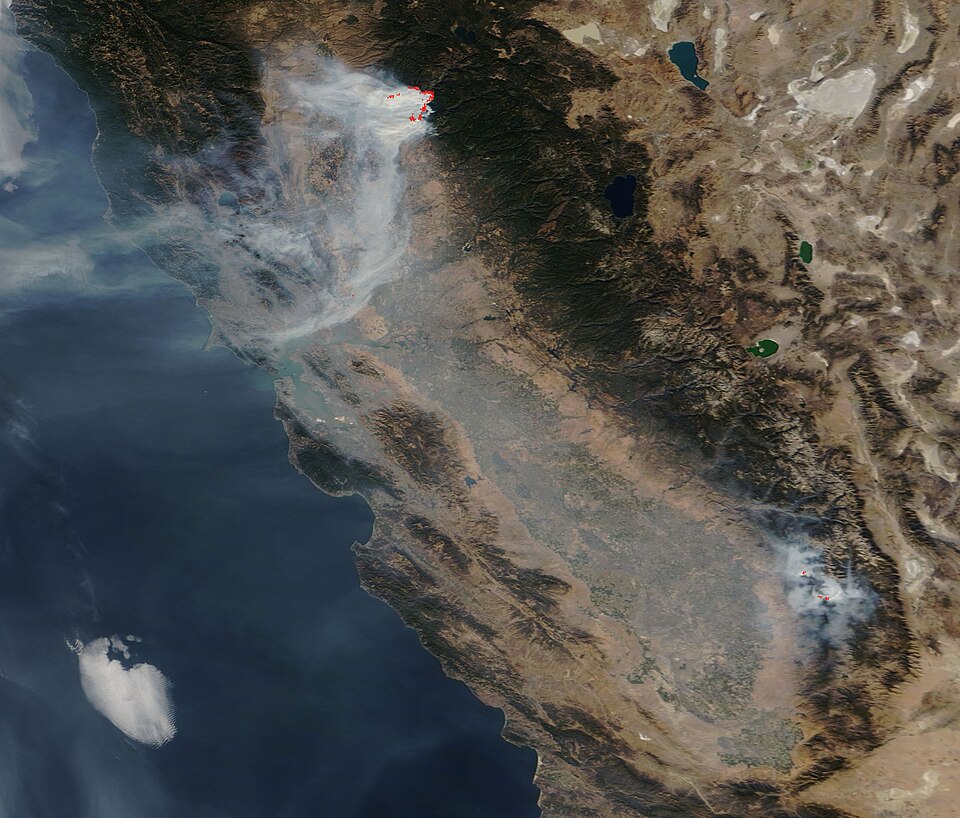 A record-breaking fire season continued to blaze through California in mid-November, 2018, with the Camp Fire becoming not only the most costly fire in the state’s history, but also the deadliest. The Moderate Resolution Imaging Spectroradiometer (MODIS) on board NASA’s Terra satellite acquired a tr