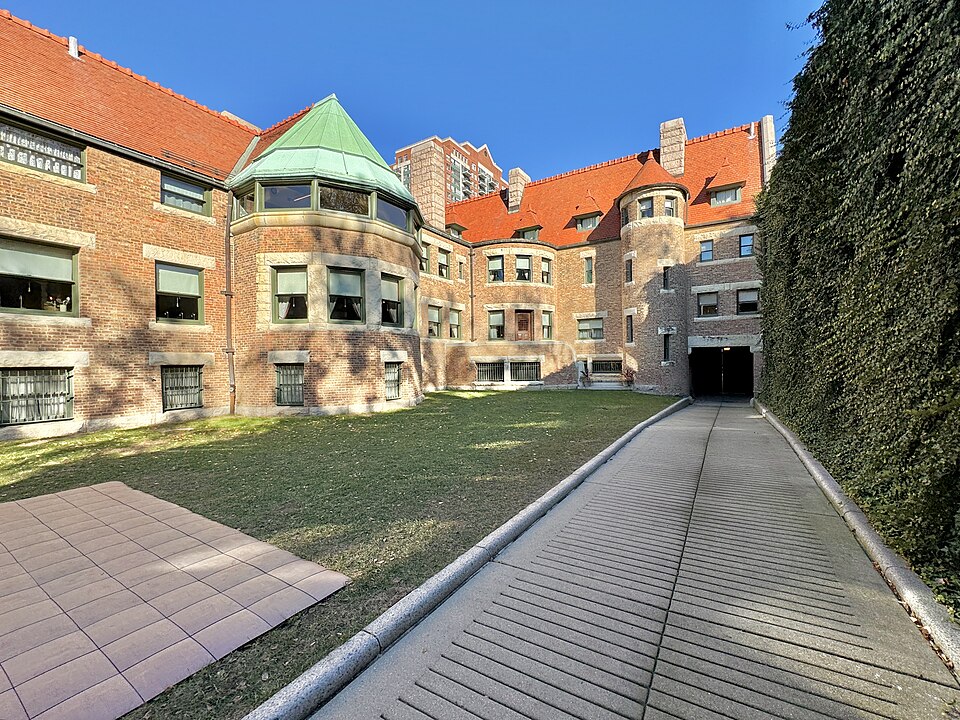 Built in 1886-1887, this Richardsonian Romanesque Revival-style mansion was designed by Henry Hobson Richardson for John J. Glessner, a machinery manufacturing industrialist, and his family, whom owned the Warder, Bushnell &amp; Glessner Company, which later became the International Harvester Compan