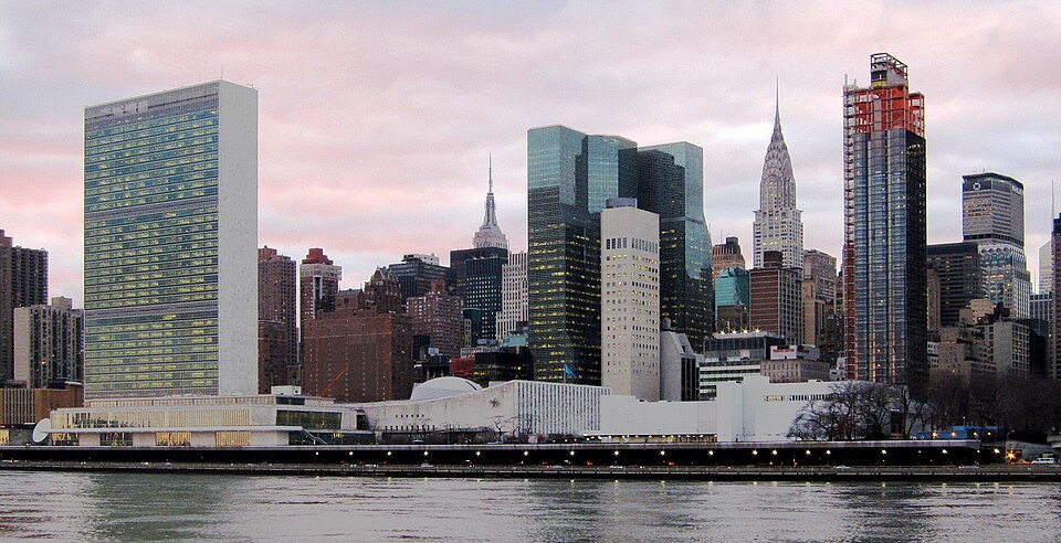 United Nations Headquarters in New York City, view from Roosevelt Island
