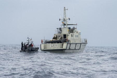 Credit: Courtesy | U.S. Naval Forces Europe-Africa/U.S. Sixth Fleet | Date Taken: 02/02/2016

160202-N-TC720-200 PORT VICTORIA, Seychelles (Feb.2, 2016) -Maritime forces from Seychelles conduct a visit, board, search and seizure drill on a Seychellois patrol boat during exercise Cutlass Express 2016