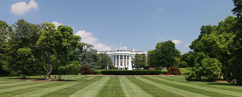 Lawn in front of the White House, Washington, DC.