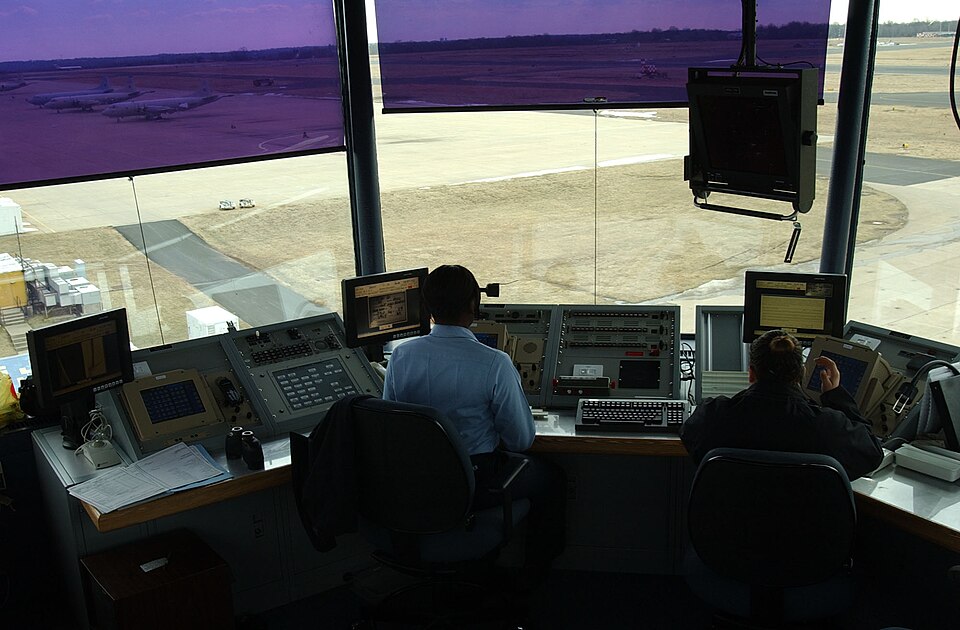 Naval Air Station Joint Reserve Base Willow Grove, Pa. (Feb. 21, 2004) – Air Traffic Controllers on duty at the Naval Air Station Joint Reserve Base Willow Grove, Pa., air traffic control tower.  AC’s assist in the essential safe, orderly and seedy flow of air traffic by directing and controlling ai
