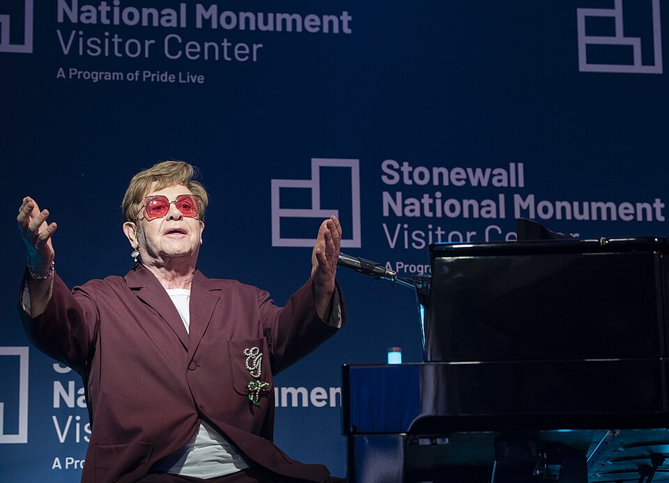 Elton John performs at the opening ceremony of the Stonewall National Monument Visitor Center, Friday, June 28, 2024, in New York City. (Official White House Photo by Erin Scott)