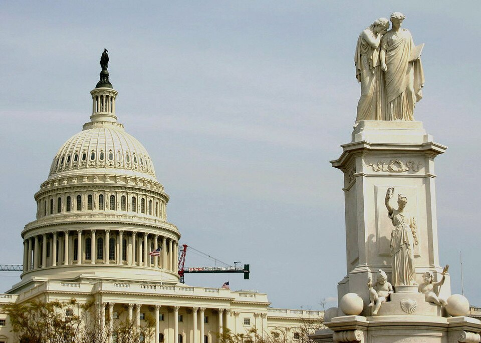 Peace Monument
Pennsylvania Avenue at 1st St. NW
Sculptor: Franklin Simmons
Date: 1877
Medium: Marbl