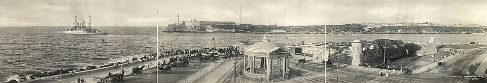 Departure of U.S.S. South Carolina from Havana Harbor, April 7, 1910