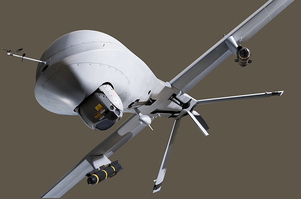 Satellite data link system, an Electro-optical/Infrared (EO/IR) stabilized gimbal containing two color video cameras and a forward looking infrared (FLIR) as well as synthetic aperture radar (SAR); The Predator can provide near real-time reconnaissance using a satellite data link system and perform 
