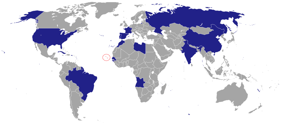 Map of diplomatic missions in Cape Verde