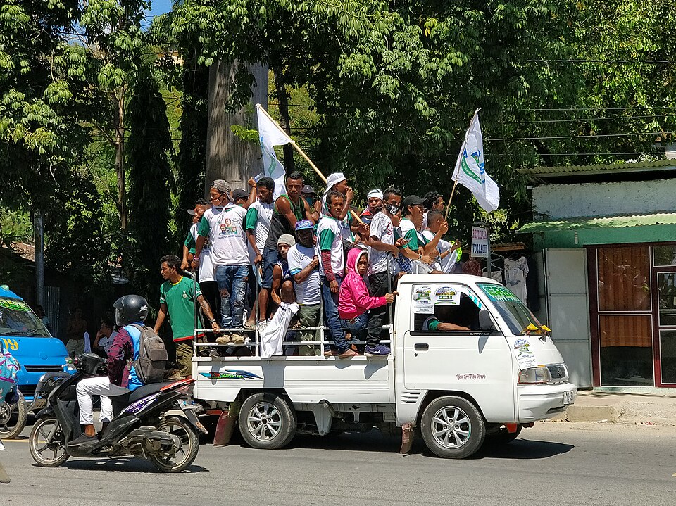 AMP supporters during rally on Balide Avenue, Dili, Timor-Leste
