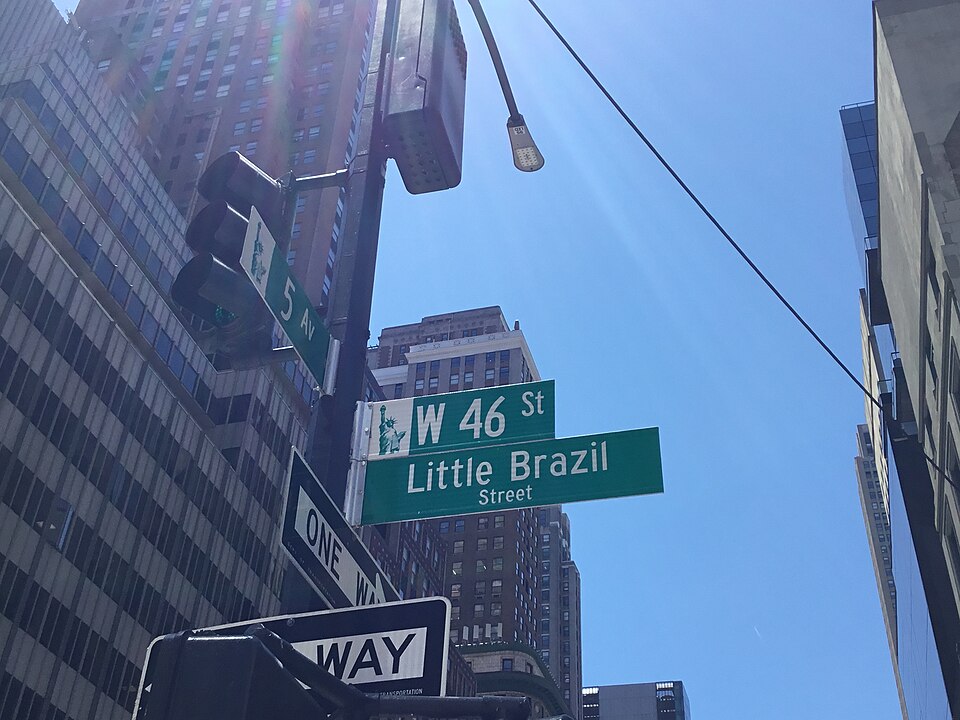 Street sign for West 46 Street