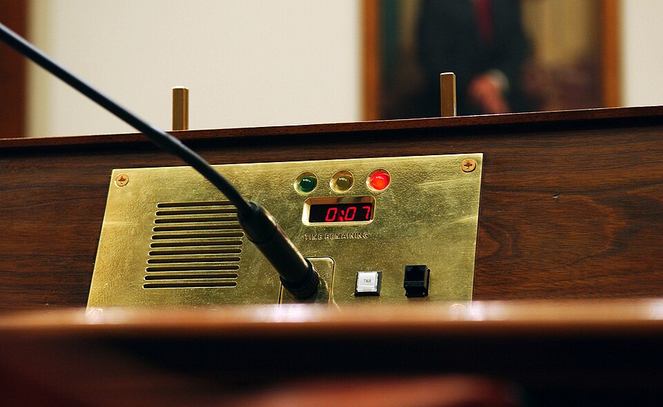 Washington, DC, May 18, 2007 -- Timer used in a House Hearing Chamber to let the speaker know how much time he or she has left.  FEMA/Bill Koplitz