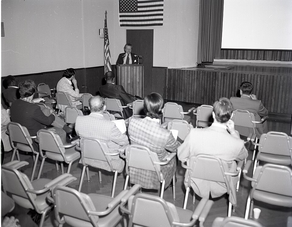 Scope and content:  The original finding aid described this as:
Capture Date: 6/6/1980
Photographer: JOHN MARTON
Keywords: Larsen Scan
Location Building No: 3

Location Room: AUDITORIUM