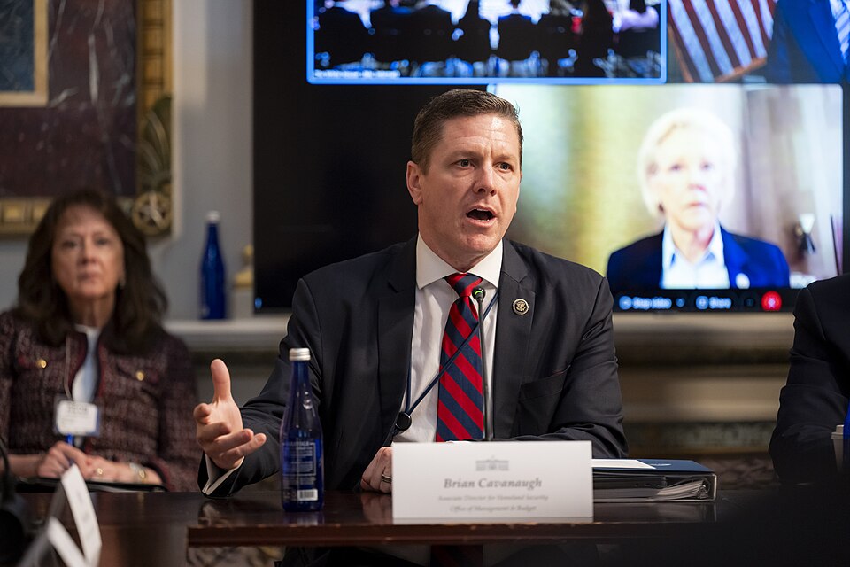 Department of Homeland Security (DHS) Secretary Kristi Noem attends the initial meeting of the Federal Emergency Management Agency (FEMA) Review Council at the Eisenhower Executive Office Building in Washington, D.C., May 20, 2025. (DHS photo by Tia Dufour)