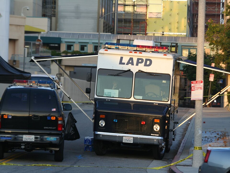 2nd LAPD command post at a crime scene Hollywood.
