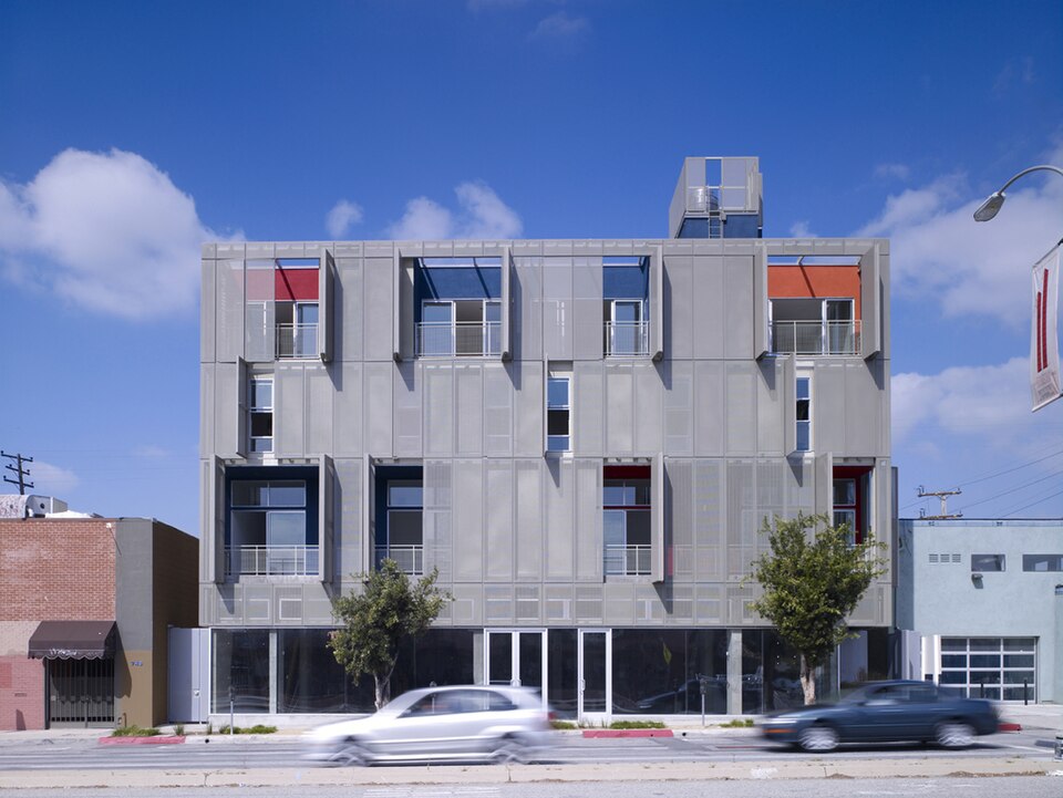 Cherokee Mixed-Use Lofts is an urban infill, mixed-use, market-rate housing project. The building is inspired by the series of paintings by the British artist Patrick Hughes titled, “Prospectivity”, whose paintings appear to be ever changing and physically moving while being viewed.  At Cherokee the