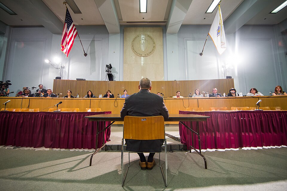 Wednesday, July 16, 2014 - Governor Patrick testifies before the Joint Committee on the Judiciary at the State House in support of“An Act to Promote Public Safety and Protect Access to Reproductive Health Care Facilities.”(Photo: Eric Haynes / Governor’s Office)