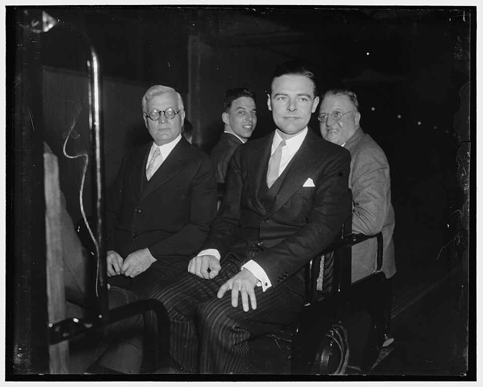 Title: Baby member of the Senate takes subway. Washington, D.C., Jan. 5. Senator Henry Cabot Lodge, Jr., Republican and second youngest member of the 75th session, boards the subway from the Senate Office building to the Capitol to attend his first session
Abstract/medium: 1 negative : glass ; 4 x 5