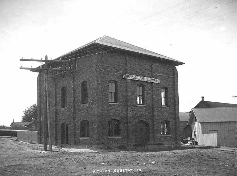 Caption on Image: Renton Substation.
PH Coll 649.26
Charles H. Baker was born in Chicago, Illinois on November 30, 1864. He worked for the Seattle, Lake Shore and Eastern Railroad where he developed the plan to harness the energy of Snoqualmie Falls. Baker convinced his father, William T. Baker, to 